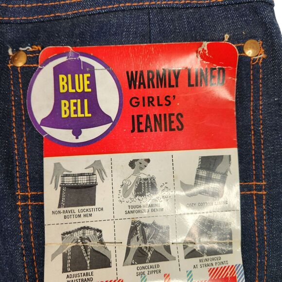 Vtg 40s 50s Jeanies By‎ BLUE BELL Jeans Girls' 12 Medium Warmly Lined Deadstock - Picture 11 of 11